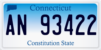 CT license plate AN93422