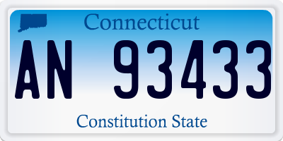 CT license plate AN93433