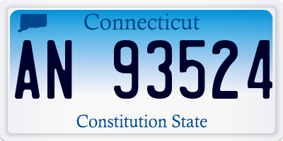 CT license plate AN93524