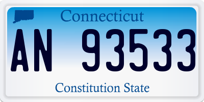 CT license plate AN93533
