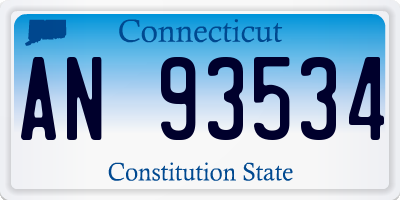 CT license plate AN93534