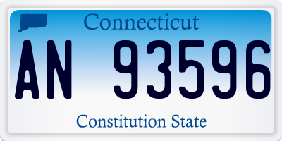 CT license plate AN93596