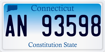 CT license plate AN93598