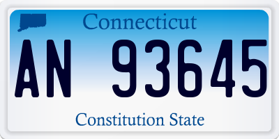 CT license plate AN93645