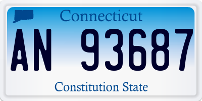 CT license plate AN93687