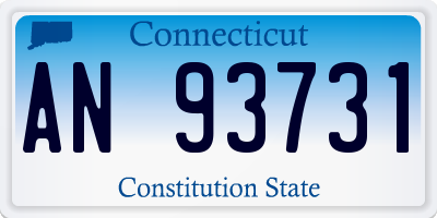 CT license plate AN93731