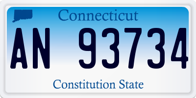 CT license plate AN93734