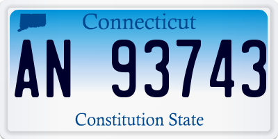 CT license plate AN93743