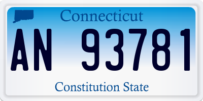 CT license plate AN93781