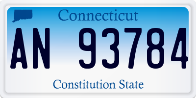 CT license plate AN93784
