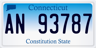 CT license plate AN93787