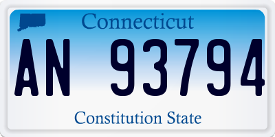 CT license plate AN93794