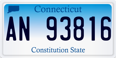 CT license plate AN93816
