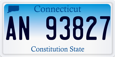 CT license plate AN93827
