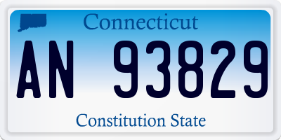 CT license plate AN93829