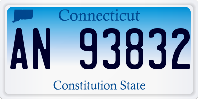 CT license plate AN93832