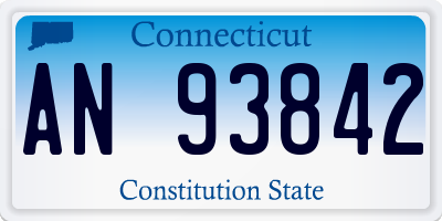 CT license plate AN93842