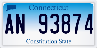 CT license plate AN93874