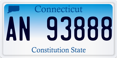 CT license plate AN93888