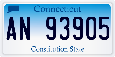 CT license plate AN93905