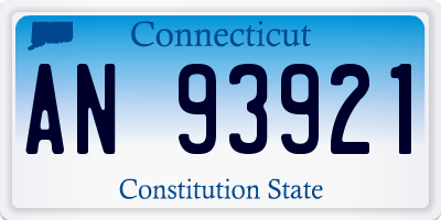 CT license plate AN93921