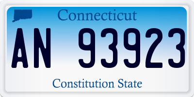 CT license plate AN93923