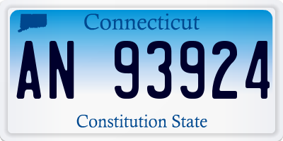 CT license plate AN93924