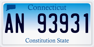 CT license plate AN93931