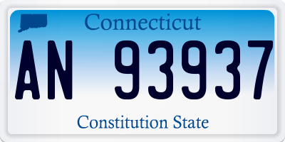 CT license plate AN93937