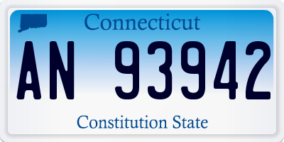 CT license plate AN93942