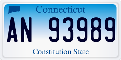 CT license plate AN93989