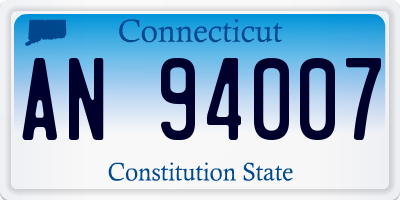 CT license plate AN94007
