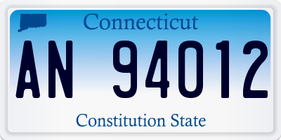 CT license plate AN94012