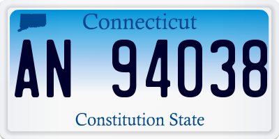 CT license plate AN94038