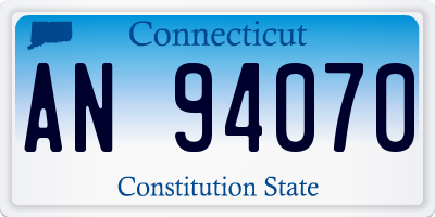 CT license plate AN94070