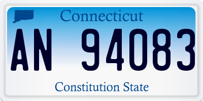 CT license plate AN94083