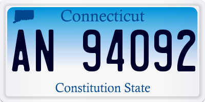 CT license plate AN94092