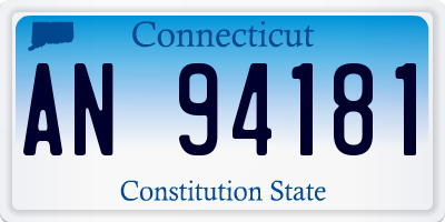 CT license plate AN94181