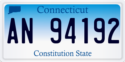 CT license plate AN94192