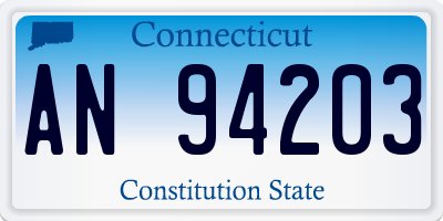 CT license plate AN94203