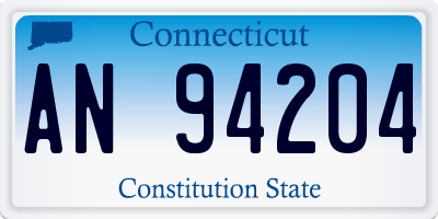 CT license plate AN94204