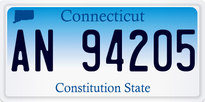 CT license plate AN94205