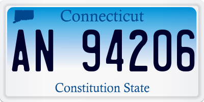 CT license plate AN94206