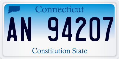 CT license plate AN94207