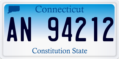 CT license plate AN94212