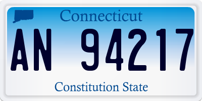 CT license plate AN94217