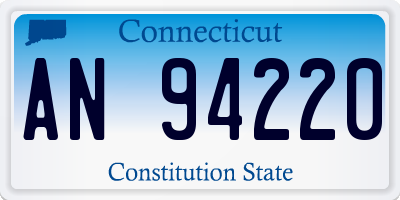 CT license plate AN94220