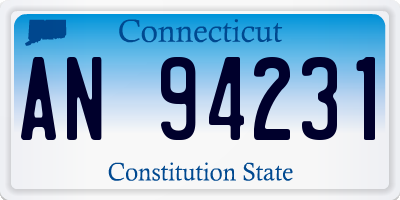 CT license plate AN94231