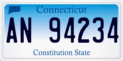 CT license plate AN94234