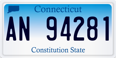 CT license plate AN94281